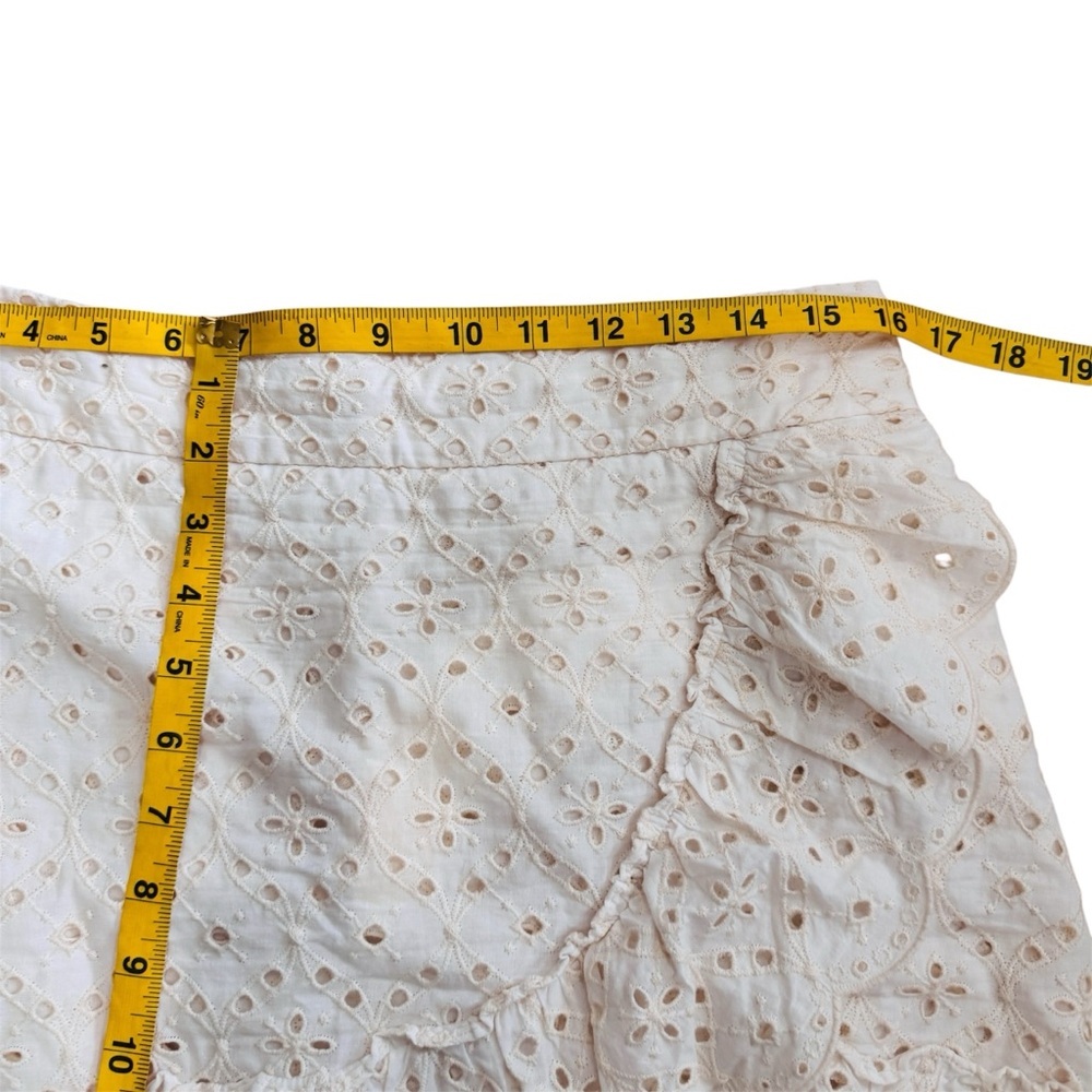 Sezane Cream Eyelet Tiered Mini Skirt - Picture 8 of 8